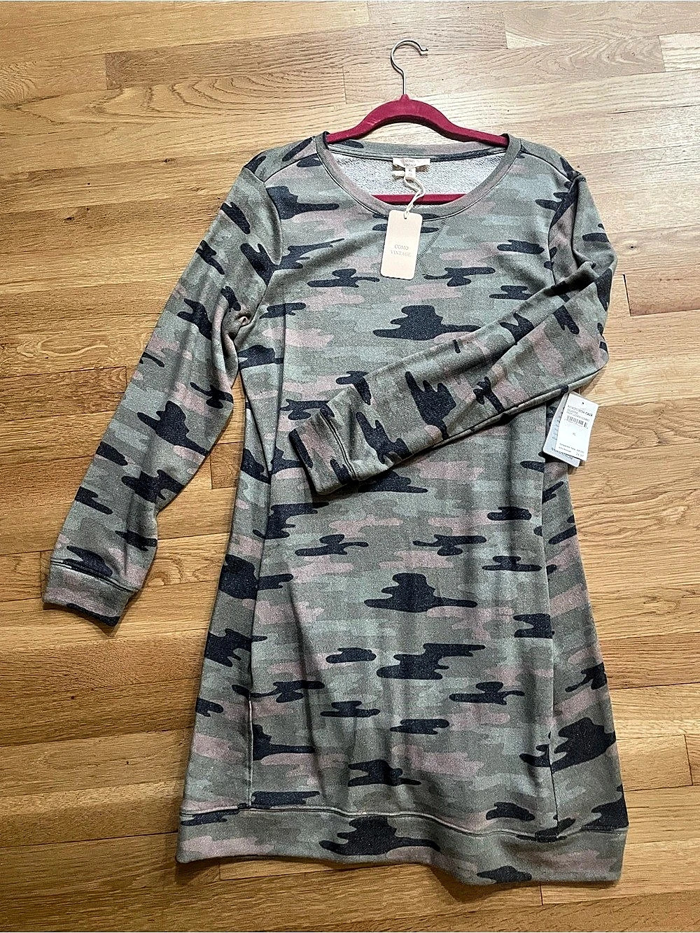 Como Vintage Camo Mini Dress in Green & Black XL NWT